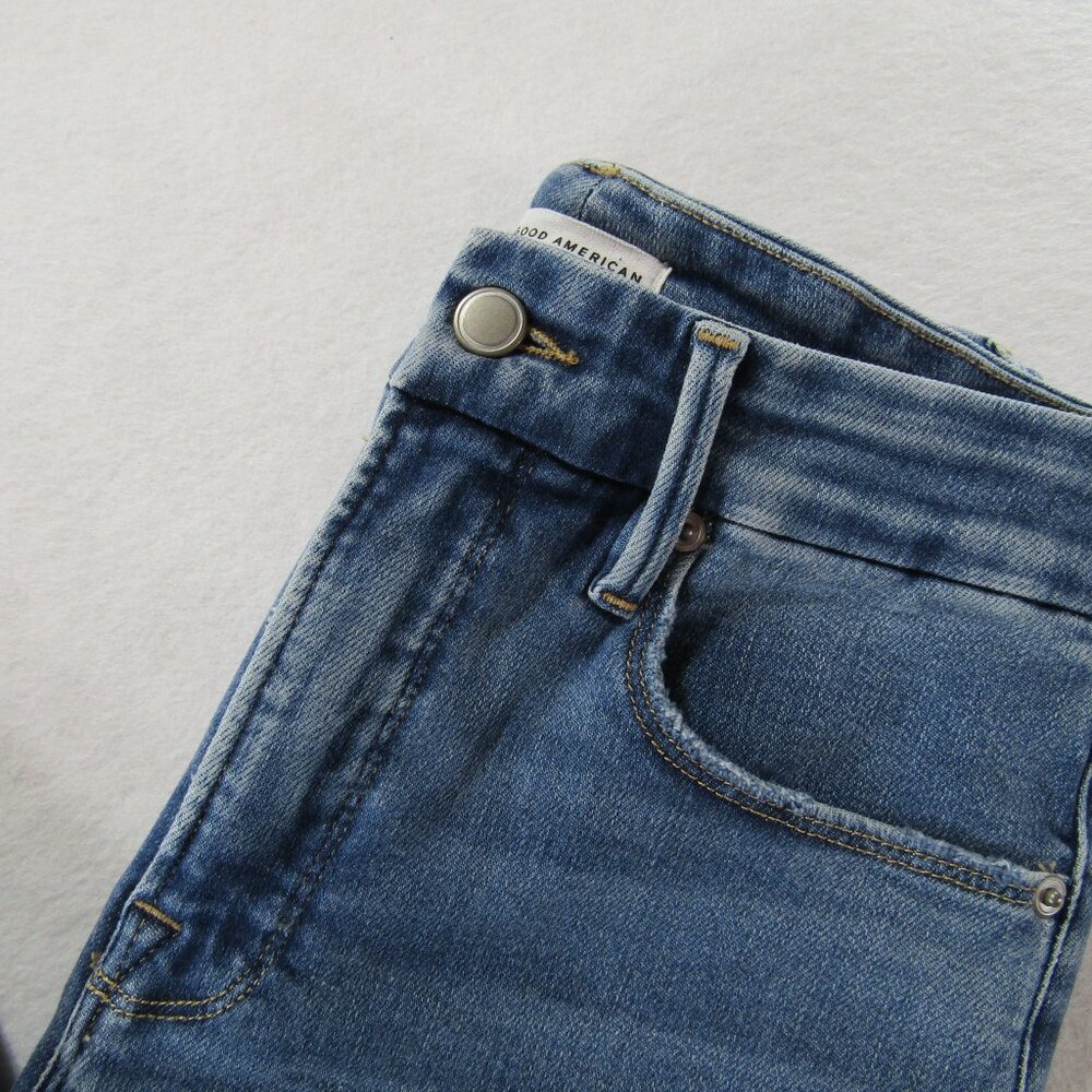 Good American Blue Good Curve Straight High Rise Jeans Women's Size 4 / 27 - Picture 11 of 11